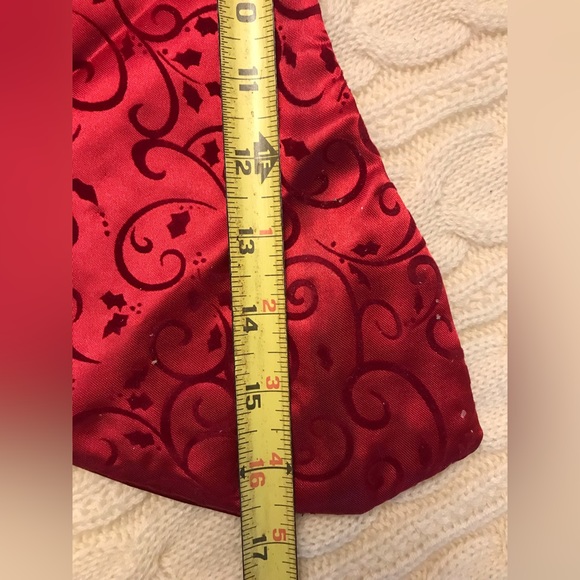 Satin Deep Red Christmas Stocking Regular Size - Picture 2 of 5